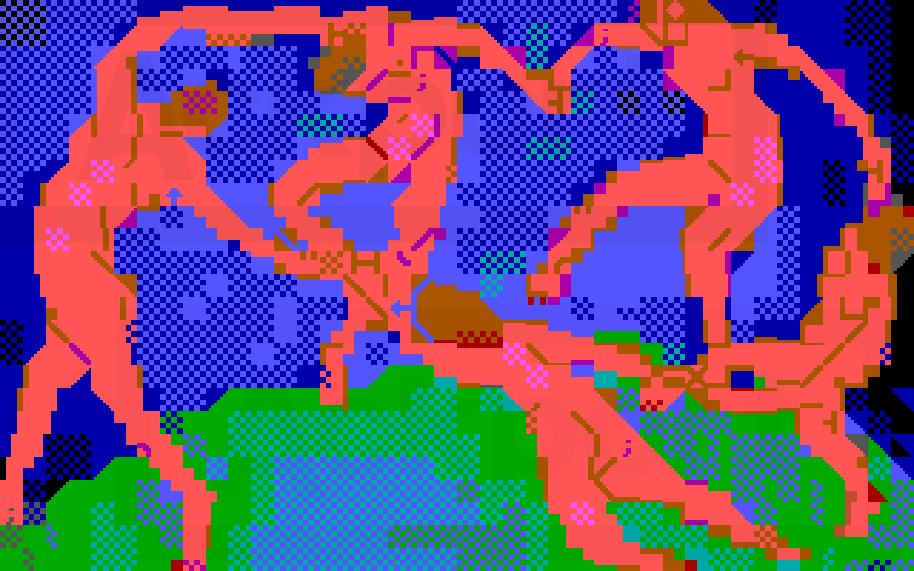 The Dance by Henri Matisse rendered in PETSCII